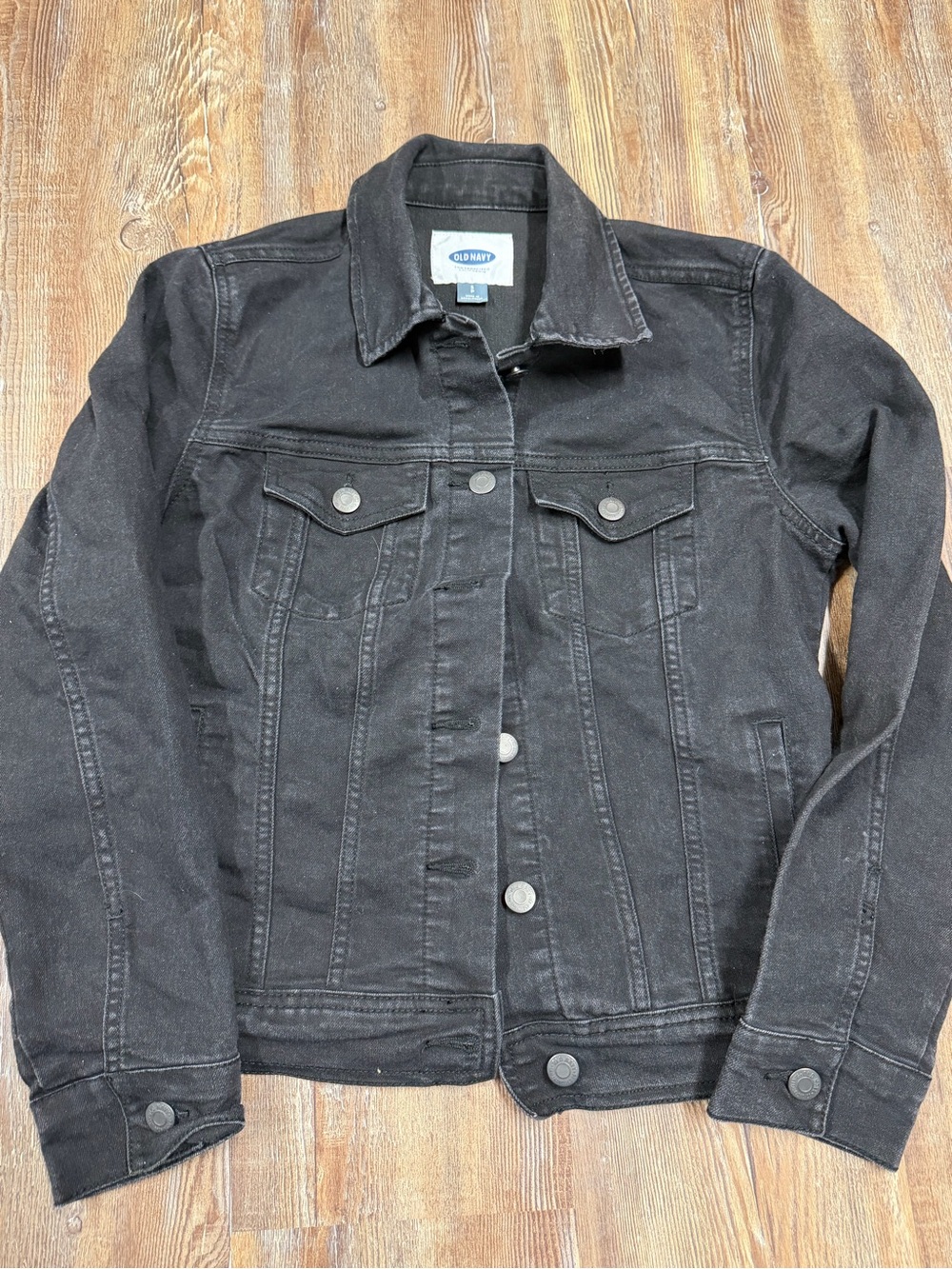 Black denim jacket from Old Navy in size S